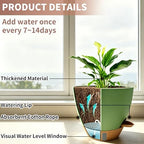 12"/10"/9"/8" Self Watering Pots with Visual Water Window,Extra Large Self Watering Plant Pots with Drainage Holes & Saucers,Green Planters for Indoor Plants,4-Pack - Image 3