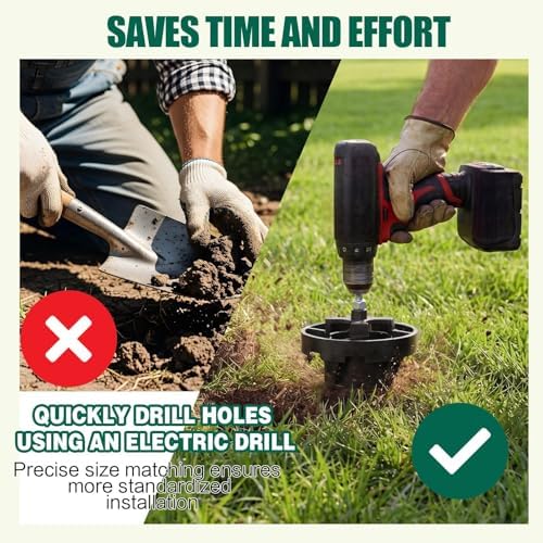 Weysat 10 Pack Sprinkler Protector Donut with Sod Cutter Drill Attachment Prevent Grass Overgrowth and Blocking - Dark Green - Image 5