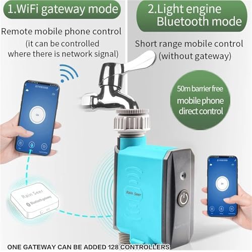 Watering Timers, Watering Timer Bluetooth for Garden and Home WiFiWater Mobile Phone Remote Control for Garden Hose(Blue Controller) - Image 4
