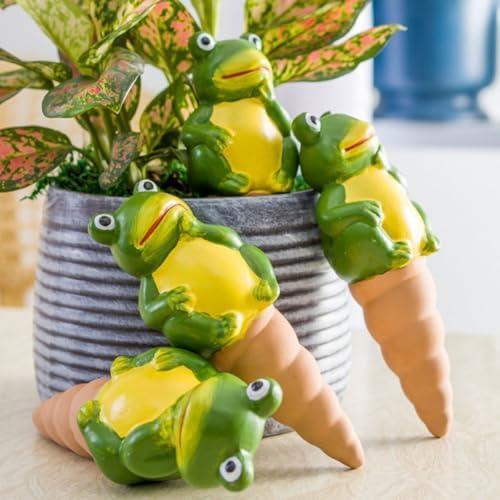FRCOLOR 4pcs Frog Shape Terracotta Plant Watering Globes Self-Watering Spikes for Indoor and Outdoor Plants Automatic Ceramic Drip Irrigation Tool Set - Image 5