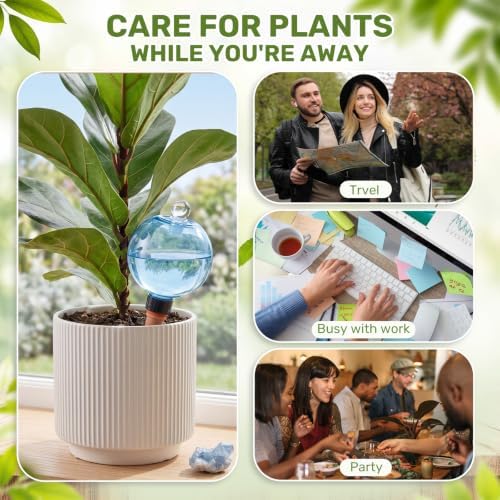 12 Pack 17 oz Self Watering Globes for Plants with Covers, Blue - Image 6
