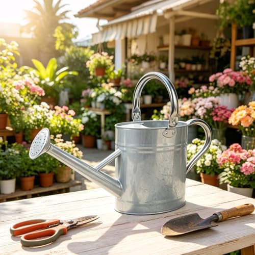 Galvanized Steel Watering Can for Outdoor&Indoor Plants，1 Gallon - Image 7