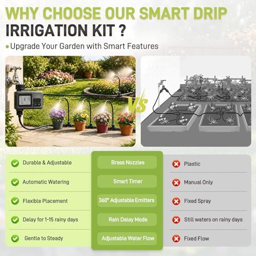 66FT Drip Irrigation System with Water Timer, Automatic Garden Watering Kit - Image 4