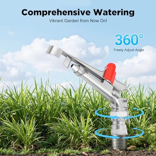 2" Irrigation Spray Gun, 65-80m Large Impact Area, 360° Adjustable Long Range Water Irrigation Spray Gun Tool for Garden, Farm, Lawn & Sports Fields - Image 4