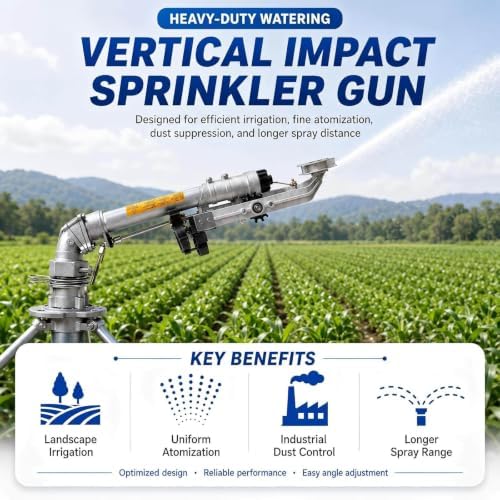Heavy-Duty All-Metal Rain Gun Sprinkler with Six Interchangeable Nozzles Model 50 - Image 3
