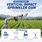 Heavy-Duty All-Metal Rain Gun Sprinkler with Six Interchangeable Nozzles Model 50 - Image 3
