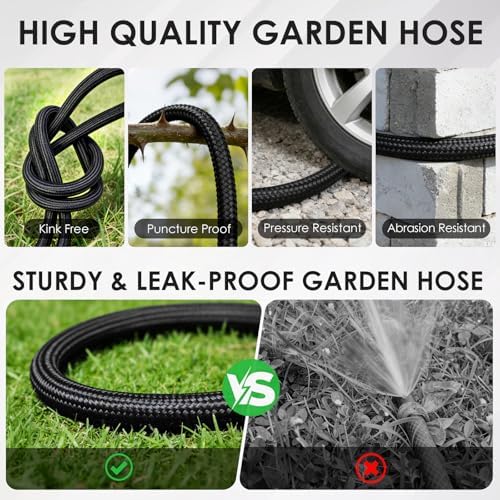 Garden Hose 100 FT, Lightweight Water Hose with 10 Function Nozzle - Image 3