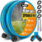 Winisok Upgrade Flat Sprinkler Soaker Hose for Garden, Heavy Duty 3-Tube Lawn Irrigation Hose with Landscape Stakes, No-Kink Flexible Watering Hose for Yard, Plants (50FT x 2Packs) by Winisok