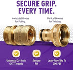 Gorilla Easy Connect Garden Hose Quick Connect Fittings ¾ Inch GHT Solid Brass Leak Proof to 200 PSI Heavy Duty - Image 3