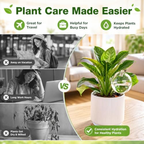17oz Extra Large Self Watering Globes - Plant Watering Globes, Plastic Water Bulbs, Indoor/Outdoor Plant Watering Devices for Automatic Drip Irrigation, 4 Pack - Image 7