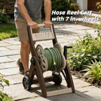 Hose Reel Cart, 175 ft Capacity for 5/8 Inch Garden Hose, Water Hose Holder,Compact Storage with Wheels and Hose, 24 Inch Wide x 20 Inch Deep x 32 Inch High - Image 4