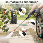 Sakerplus Pressure Washer Wand for Garden Hose, 17.5" Hydro Jet Power Washer Wand with 3 High-Pressure Nozzles, Brass Quick Connect Garden Hose Nozzle for Car Wash, Patio,and Window Cleaning (3 set) - Image 2