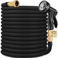 Flexible Garden Hose 100 FT, Ultra Lightweight Water Hoses 100FT w/10 Function Sprayer and 3/4" Brass Fittings, Kink-Free, Sturdy, Abrasion Resistant for Yard, Lawn, Outdoor and Gardening(Black) by Unknown