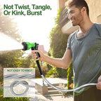 Garden Hose 100FT, Expandable Stainless Steel Water Hose with 10 Modes Spray Gun & Solid Brass Connectors, No Kink, No-Tangle, Tough & Flexible, Rust Proof Heavy-Duty Metal Garden Hose for Yard Lawn - Image 5