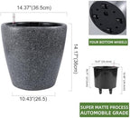 Dexceder 15x14 Self Watering Planter with Wheels (Stone Matte) - Image 3