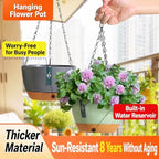 11.4 Inch, 2-Pack Large Self Watering Hanging Planters, Durable Resin Pots for Indoor Outdoor Plants with Detachable Bottom, Water Storage, Breathable Drainage (Dark Gray, 2) - Image 6