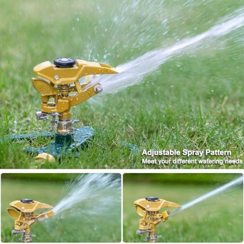 FANHAO 100% Metal Impact Lawn Sprinkler for Yard, Covers Up to 5800 sq. Ft - Image 5