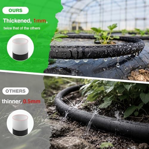 MIXC 2026 Thickened Flat Soaker Hose 100Ft + MIXC Water Flow Meter with Brass Inlet & Outlet - Image 4