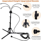 Standing Misters for Outside Patio Cooling, 5.3 FT Adjustable Stand Misting System, 4 Brass Nozzles + 4 Extra Heads, Thickened Base Portable Water Mister for Garden, Deck, Poolside - Image 5