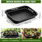 5 Pack Plant Potting Tray- Multifunctional Garden Tidy Tray, 17"x12", Black - Image 4
