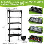 5‑Tier Ebb & Flow Bottom‑Watering Plant Stand with Timer Auto Water Pump, Siphon Self Irrigation Growing Rack, Heavy Duty UV Resistant Vertical Shelf for Seed Starter Trays & Nursery Pots - Image 2