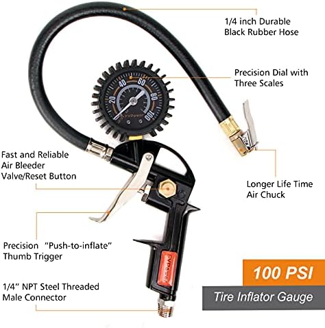 18 Pieces Air Compressor Accessories Kit with Recoil Poly Air Hose - Image 2