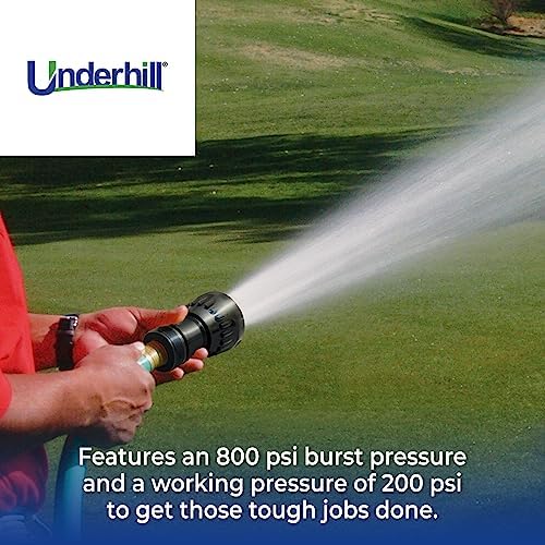 Underhill UltraMax Commercial Garden Water Hose 50 ft, Lightweight, Flexible, Anti-Kink, Non-Conductive, 800 psi, H10-050G, 1 Inch x 50 ft, Green - Image 4