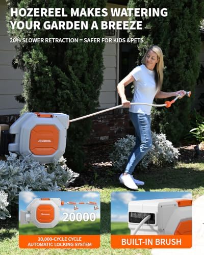 Heavy Duty Retractable Garden Hose Reel 5/8 inch x 100ft Wall Mounted - Image 4