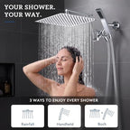 G-Promise All Metal 12 Inches Rainfall Shower Head with Handheld Combo - Image 6