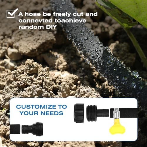 5/8" 50FT Round Soaker Hose for Garden Lawn Vegetable Tree Watering - Image 4