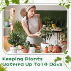 DoubleFill 4 Pcs 24oz Terracotta Olla Pot Watering Spikes Stakes, Pumpkin - Image 5