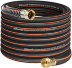 75FT x 5/8" Rubber Garden Hose, Heavy Duty Garden Water Hose, 300 PSI Working, 1000 PSI Burst, Swivel Handle with Stainless Steel Ring, 5-Layer Braided, All-Weather Outdoor Use, BG75GH06 by Wilawels