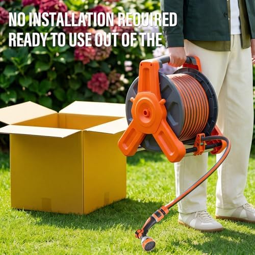 100FT Water Hose with Reel & Holder for Balcony & Patio - Image 5