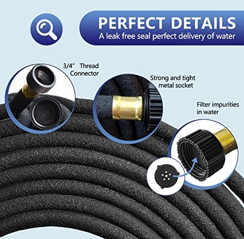 2 Pack Soaker Hose 25 FT for Garden Bed, 1/2’’ Rubber Garden Soaker Hoses 50 FT, Drip Irrigation Watering Hose for Vegetable, Tree, Lawn Yard(2 Pack 25 FT) - Image 3