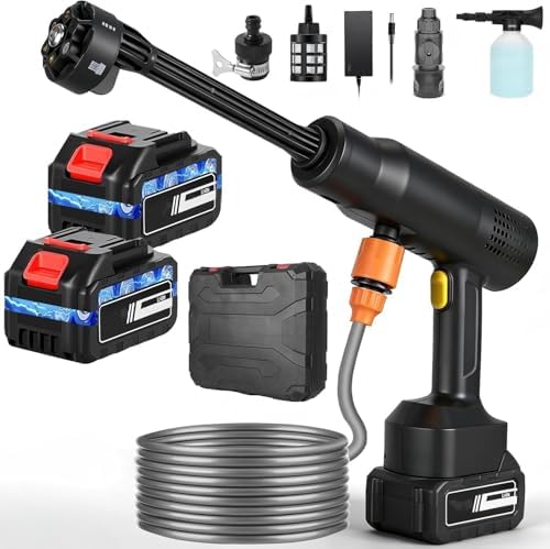Portable Washer Cleaning Accessories, Cordless Portable Washer, Handheld Washer 6-in-1 Nozzle,33FT Hose,Cleaner for Car,Garden,Floor,Patio,Black by Unknown