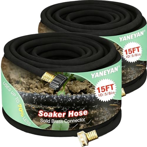 5/8" 15 FT*2 Pack Soaker Hose for Water Drip Irrigation for Lawn by Unknown