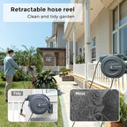 Giraffe Tools AW30 and AW25 Garden Hose Reel Retractable 1/2" x 100 ft and 78ft Wall Mounted Water Hose Reel Automatic Rewind, Any Length Lock, Dark Grey - Image 4