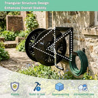Wall Mounted Hose Reel for Outside, Garden Hose Reel with Stopper Device, Decorative Metal Water Hose Holder Wall Mount for Yard Hose Storage, Patio, Lawn, Garden and Backyard,Style A - Image 6