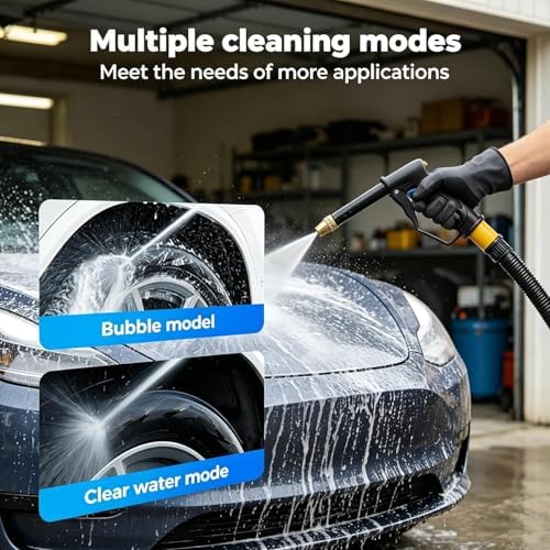 H2 Long Spray Gun Multifunctional Car Wash Tool, Portable High Pressure Power Washer Nozzle With Three Adjustable Spray Modes, Jet Nozzle Power Washer For Garden Hose, Car Cleaning (Hose*32.8ft) - Image 2