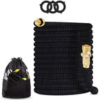 J&B XpandaHose 75ft Expandable Garden Hose - Heavy Duty Superior Strength 3750D - 4 -Layer Latex Core - Extra Strong Brass Connectors and Storage Bag (Black 75) by J%26B