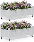 Fancyango Raised Garden Bed with Wheels 13.3" Hx2 -Ashen by Warmnestforpets