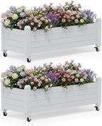 Fancyango Raised Garden Bed with Wheels 13.3" Hx2 -Ashen by Warmnestforpets