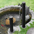 Outdoor Water Column with Faucet, Garden Water Faucet - Freestanding Hose Stand with Decorative Water Feature and Dispenser for Irrigation and Washing(50 * 10.5cm/19.7 * 4.1in) - Image 2