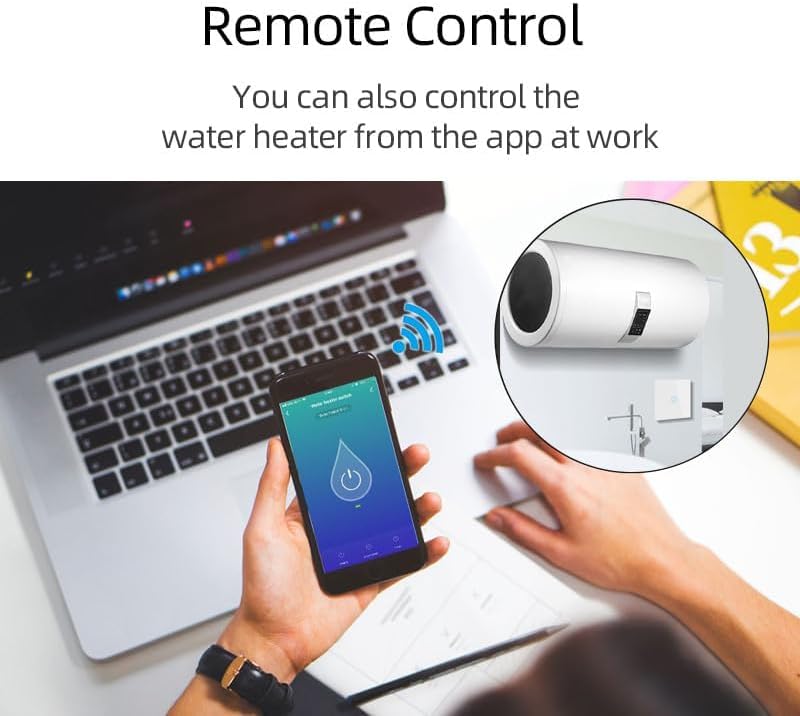Zigbee Smart Water Heater Switch, Glass Touch Panel,No Neutral line Needed and Neutral line Needed Dual Mode,ZigBee Hub Required, EU, 20A - Image 6
