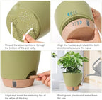 Self Watering Pots for Indoor Plants 12/10/9/8 Inch Plastic with Reservoir - Image 4