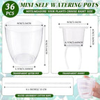 Self Watering Plant Pots, 3.5'', Transparent, 36 Pcs - Image 2