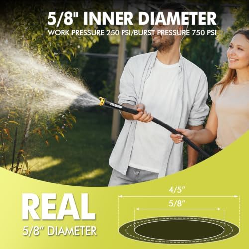 200 FT Heavy Duty Garden Hose, 5/8 in Rubber Water Hose, Black - Image 6
