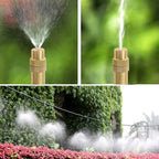 Adjustable Sprinkler with Micro Spray Mister Emitters, Copper Misting Nozzle Set for 4/7mm Hose Low Pressure Atomizing Sprayer 50pcs Brass Nozzle +8/11 Lock tee - Image 5