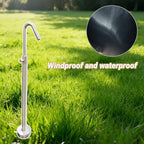 304 Stainless Steel Freestanding Vertical Garden Water Column Hose Stand with Double Faucet for Irrigation and Car Wash - Image 6