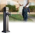 Outdoor Stainless Steel Cylindrical Garden Water Column,freestanding Hose Stand with Faucet,for Garden Farm Pasture Backyard Irrigation Washing,44in by RNQZ
